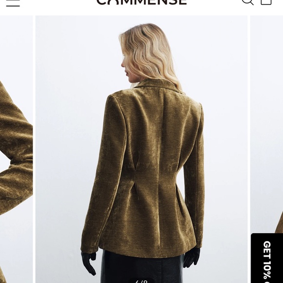 Velvet single button blazer - Picture 4 of 4